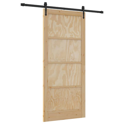 Porta Scorrevole Naturale e nero 93 x 211 cm