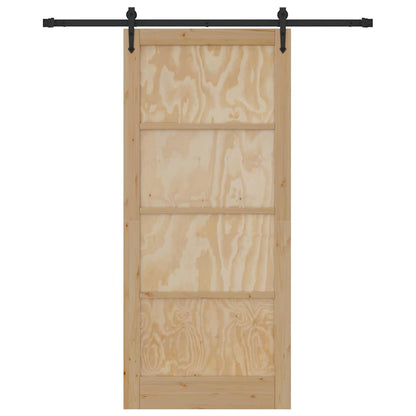 Porta Scorrevole Naturale e nero 93 x 211 cm