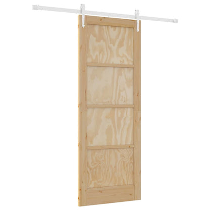 Porta Scorrevole Naturale e bianco 78 x 202 cm