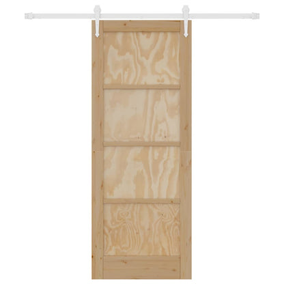 Porta Scorrevole Naturale e bianco 78 x 202 cm