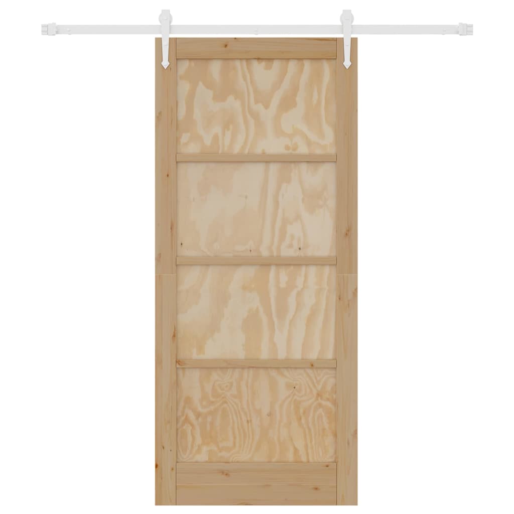 Porta Scorrevole Naturale e bianco 86 x 198.5 cm
