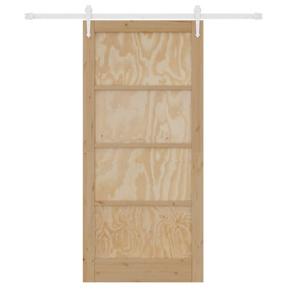 Porta Scorrevole Naturale e bianco 93 x 202 cm
