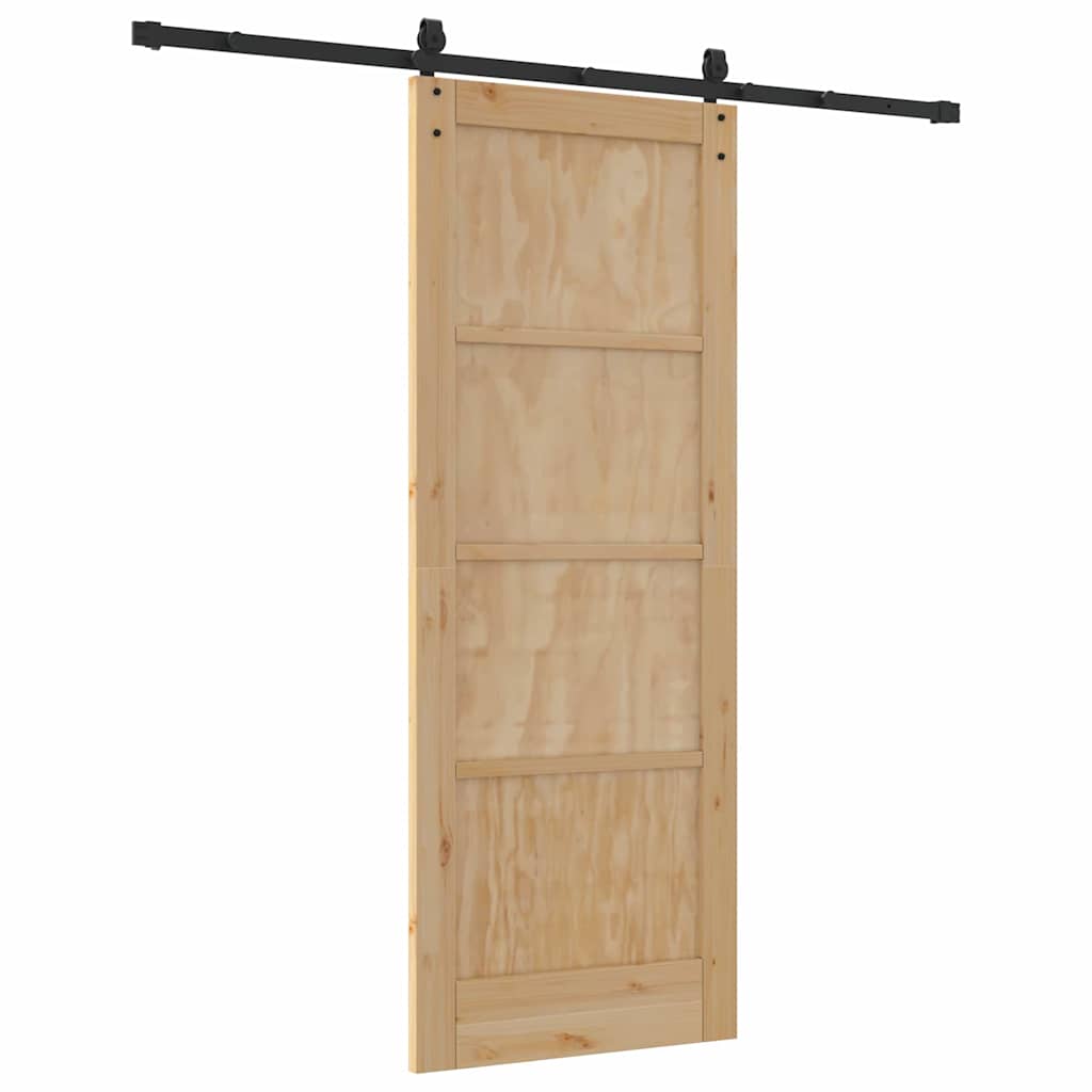 Porta Scorrevole Naturale e nero 78 x 202 cm