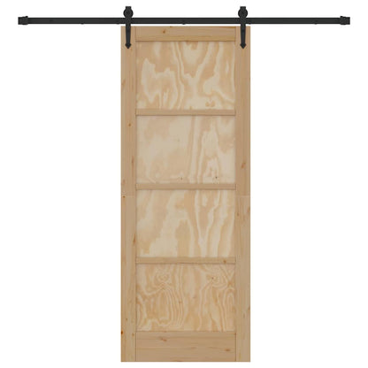 Porta Scorrevole Naturale e nero 78 x 202 cm