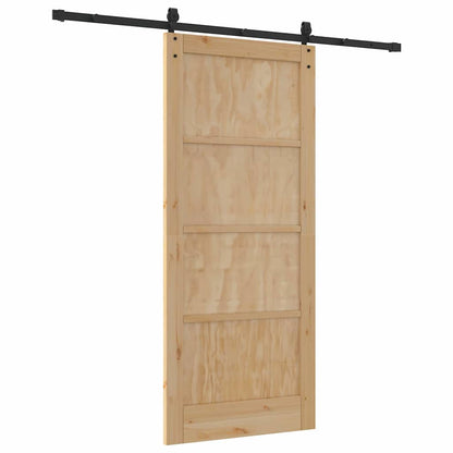 Porta Scorrevole Naturale e nero 86 x 198.5 cm