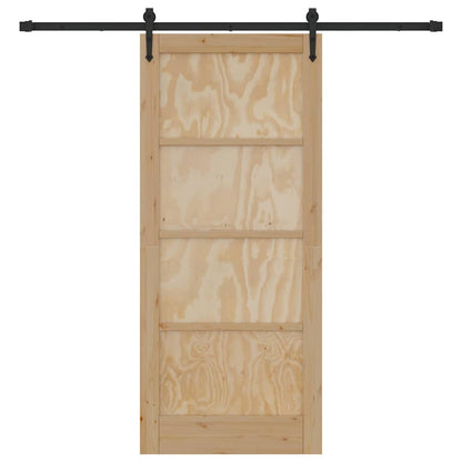 Porta Scorrevole Naturale e nero 86 x 198.5 cm
