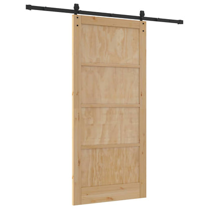 Porta Scorrevole Naturale e nero 93 x 202 cm