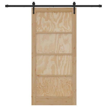 Porta Scorrevole Naturale e nero 93 x 202 cm