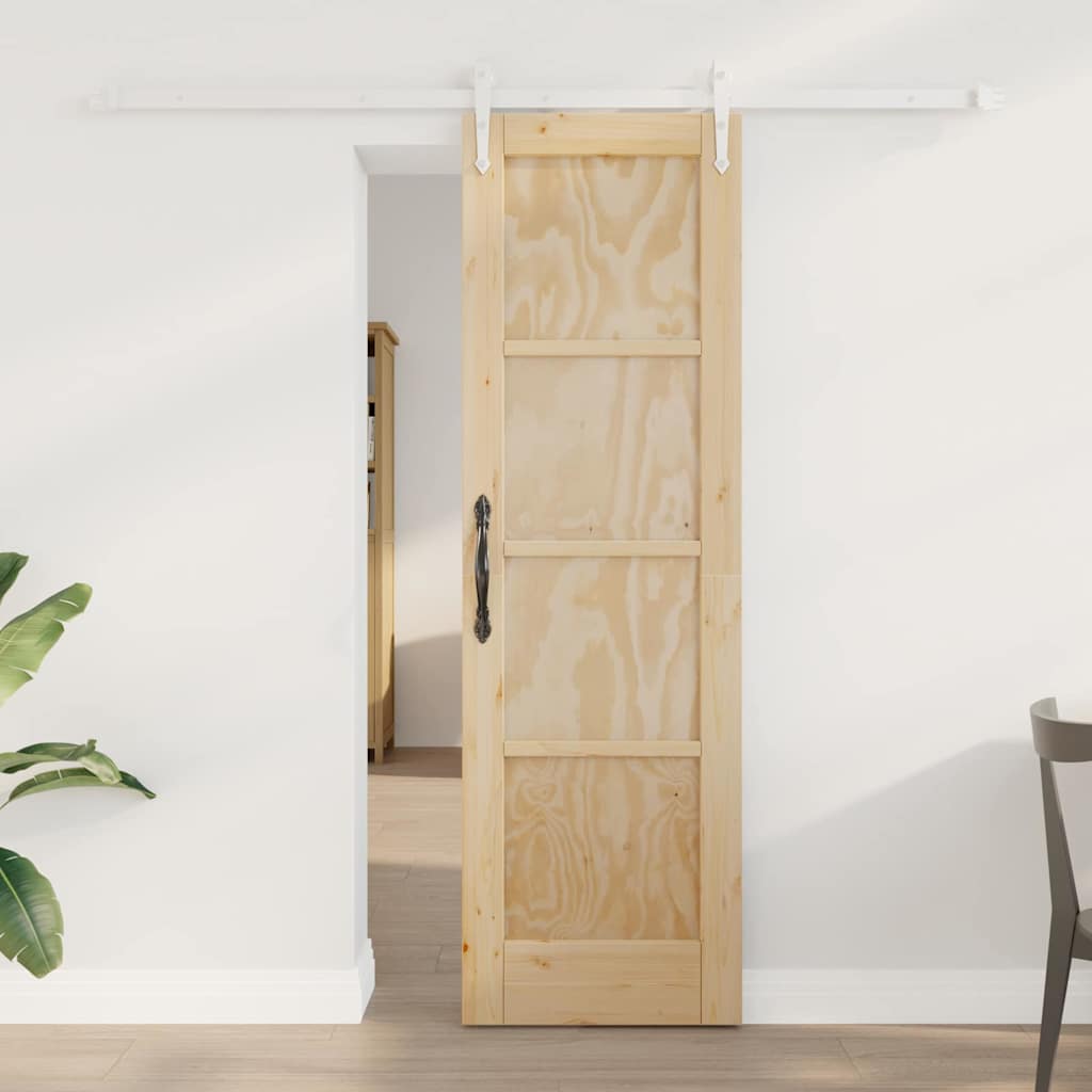 Porta Scorrevole Naturale e bianco 61 x 198.5 cm