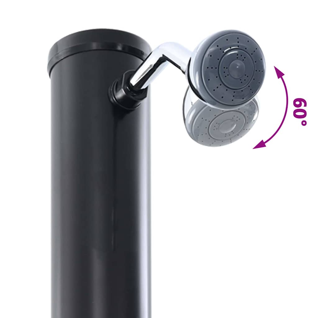 Doccia Solare da Esterno Nero 217 cm PVC e Alluminio | homemem39