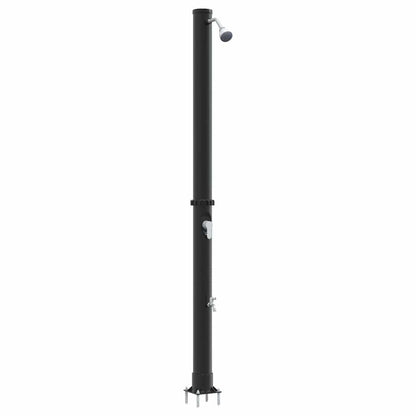 Doccia Solare da Esterno Nero 217 cm PVC e alluminio