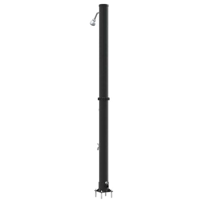 Doccia Solare da Esterno Nero 217 cm PVC e alluminio