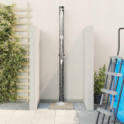 Doccia Solare da Esterno Nero 217 cm PVC e Alluminio | homemem39