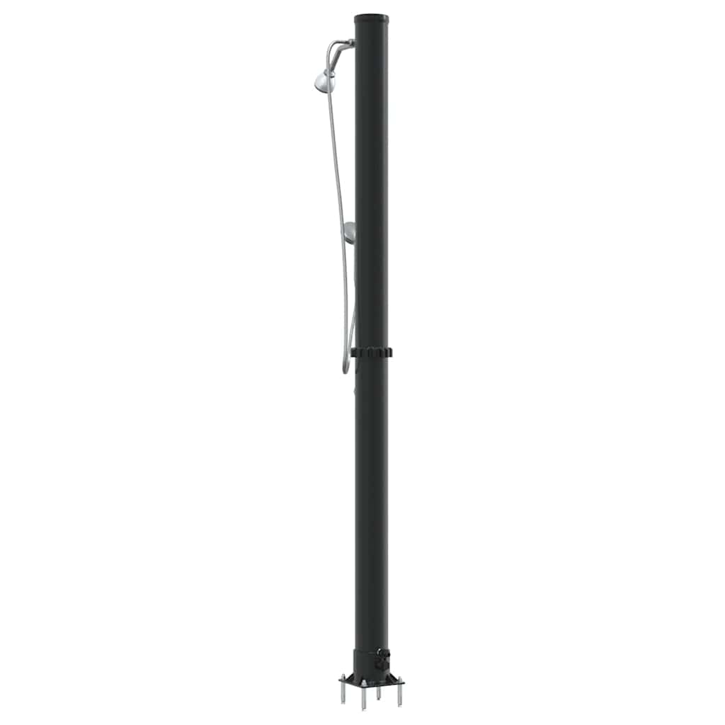 Doccia Solare da Esterno Nero 217 cm PVC e alluminio