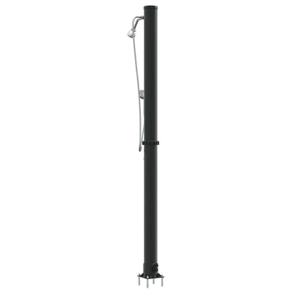 Doccia Solare da Esterno Nero 217 cm PVC e alluminio
