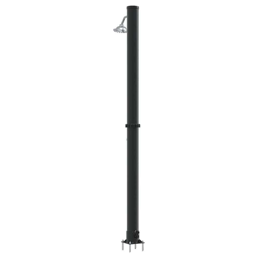 Doccia Solare da Esterno Nero 217 cm PVC e alluminio