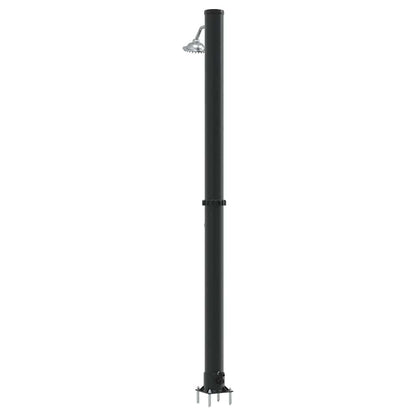 Doccia Solare da Esterno Nero 217 cm PVC e alluminio