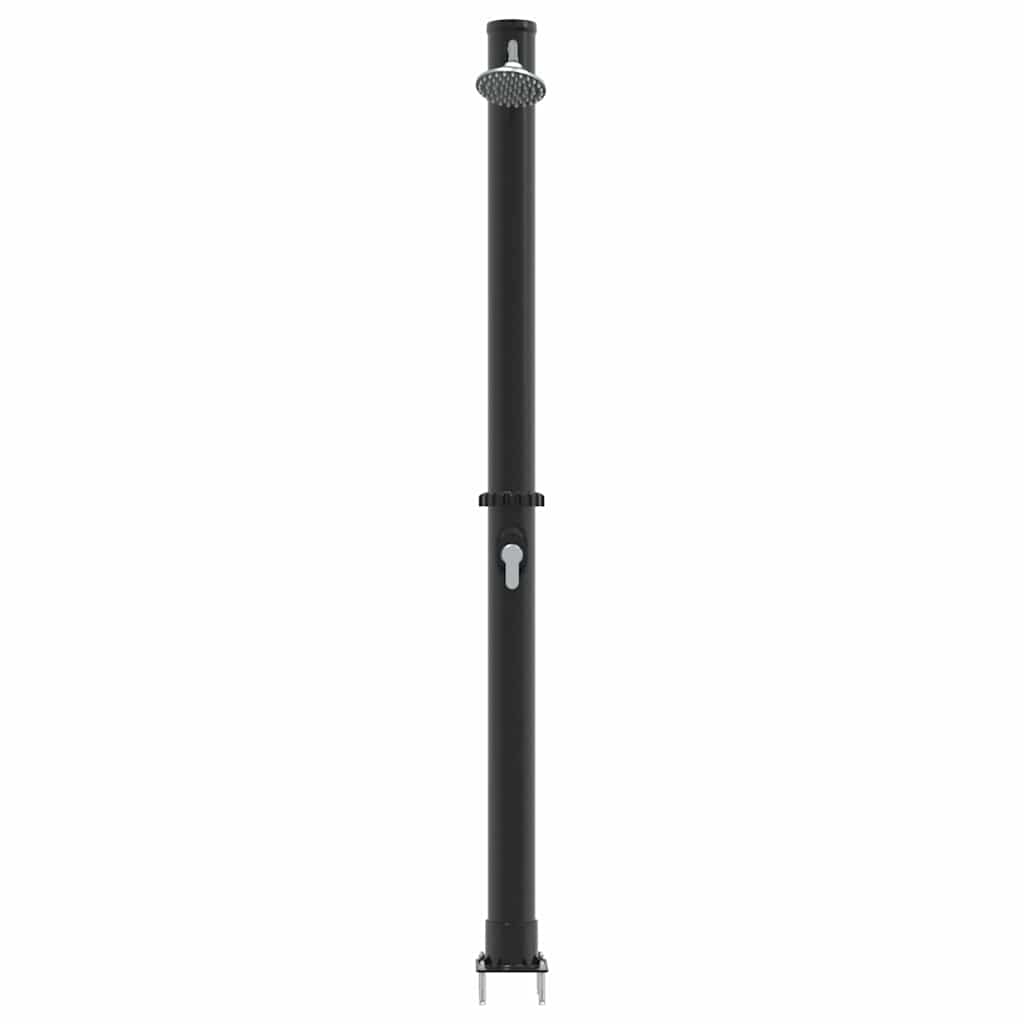 Doccia Solare da Esterno Nero 217 cm PVC e alluminio