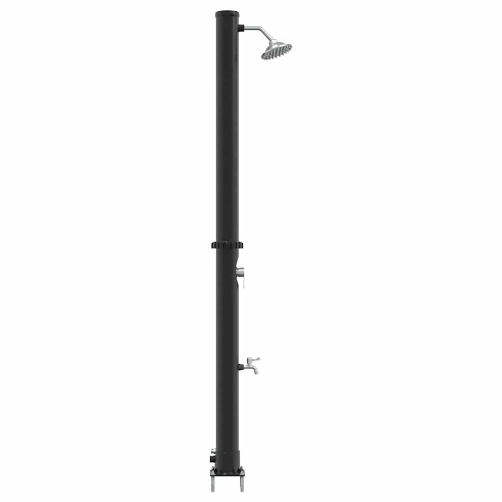 Doccia Solare da Esterno Nero 217 cm PVC e alluminio