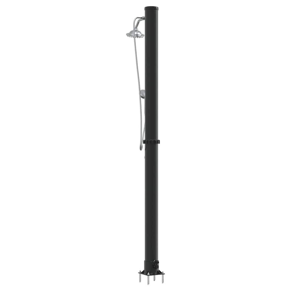 Doccia Solare da Esterno Nero 217 cm PVC e alluminio