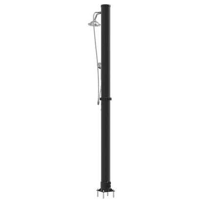 Doccia Solare da Esterno Nero 217 cm PVC e alluminio