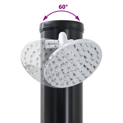 Doccia Solare da Esterno Nero 217 cm PVC e alluminio
