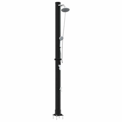 Doccia Solare da Esterno Nero 217 cm PVC e alluminio