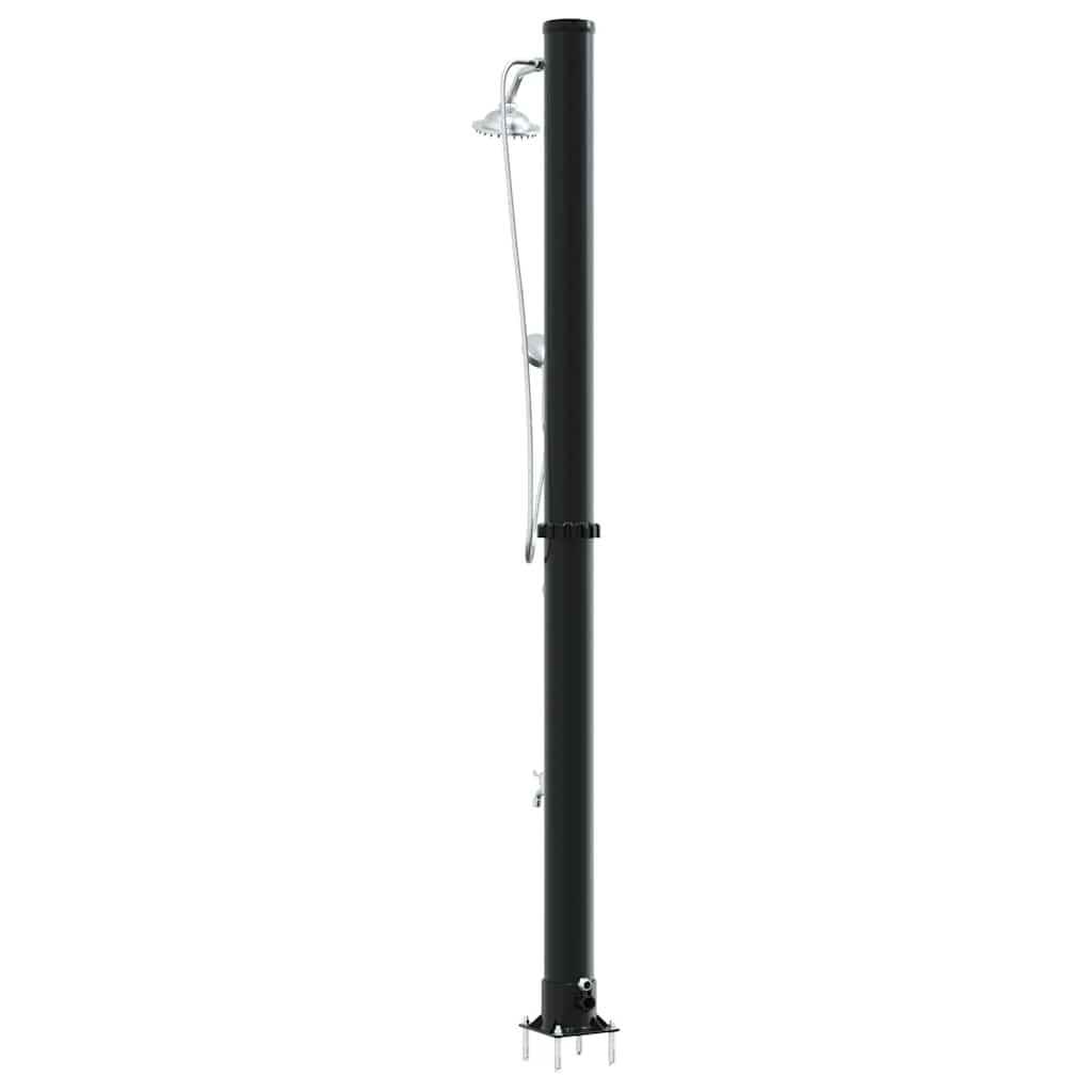 Doccia Solare da Esterno Nero 217 cm PVC e alluminio