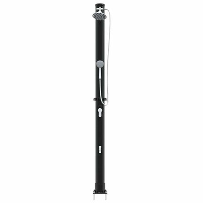 Doccia Solare da Esterno Nero 217 cm PVC e alluminio