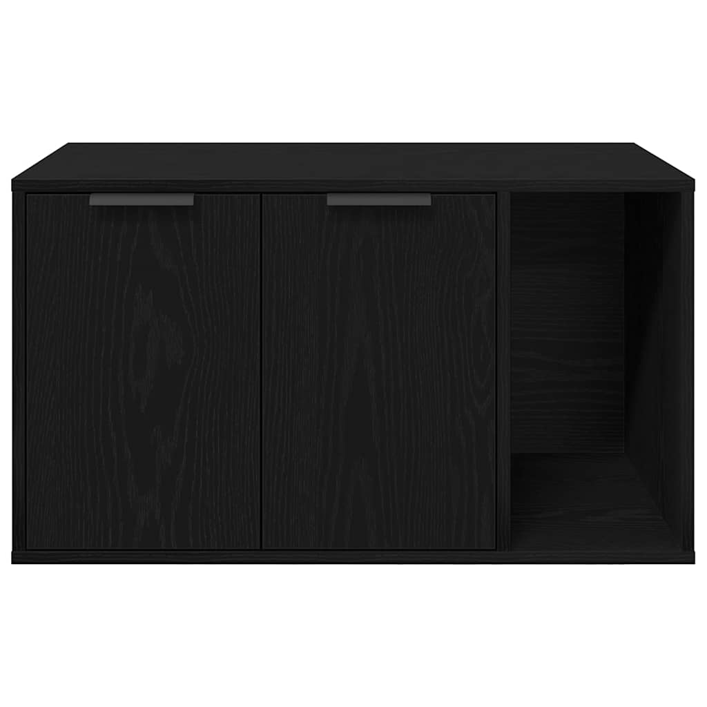 Lettiera per gatti in rovere nero 80x50x45 cm in legno ingegnerizzato | homemem39