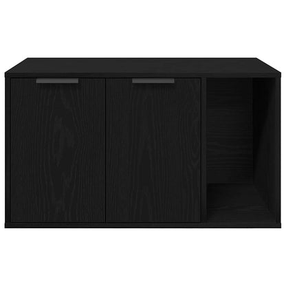Lettiera per gatti in rovere nero 80x50x45 cm in legno ingegnerizzato | homemem39