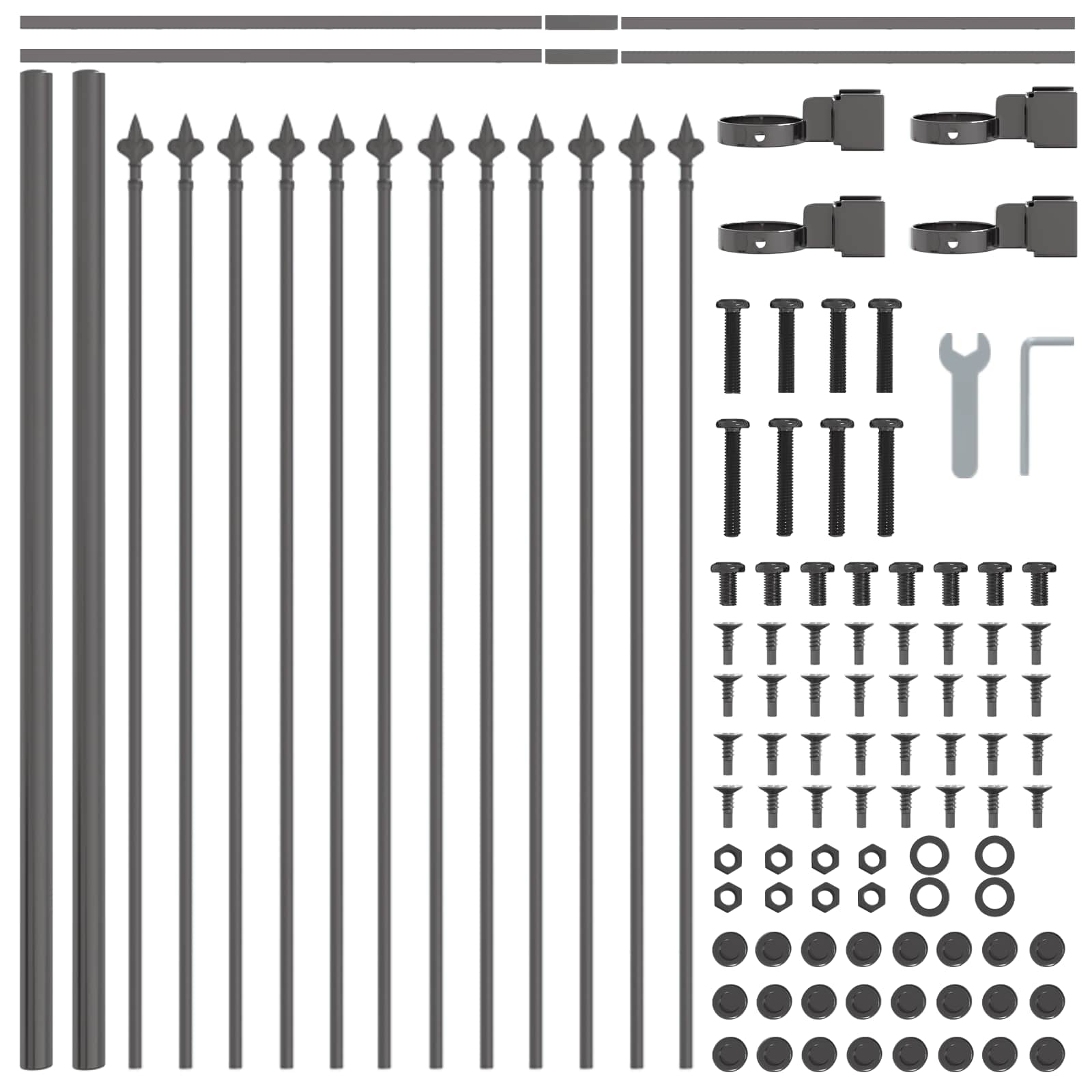 Recinzione per Giardino 2 pcs Grigio 3,4 x 0,6 m | homemem39