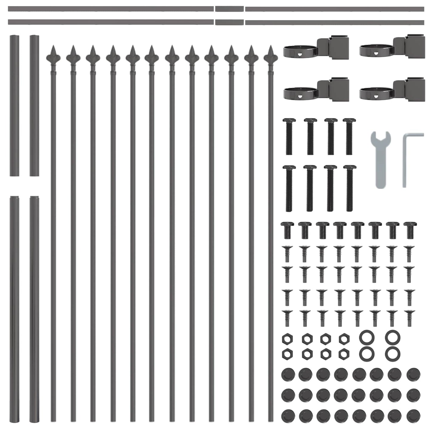 Recinzione per Giardino 2 pcs Grigio 3,4 x 0,8 m | homemem39