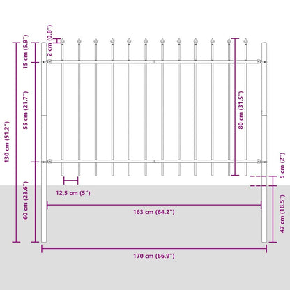 Recinzione per Giardino 2 pcs Grigio 3,4 x 0,8 m | homemem39