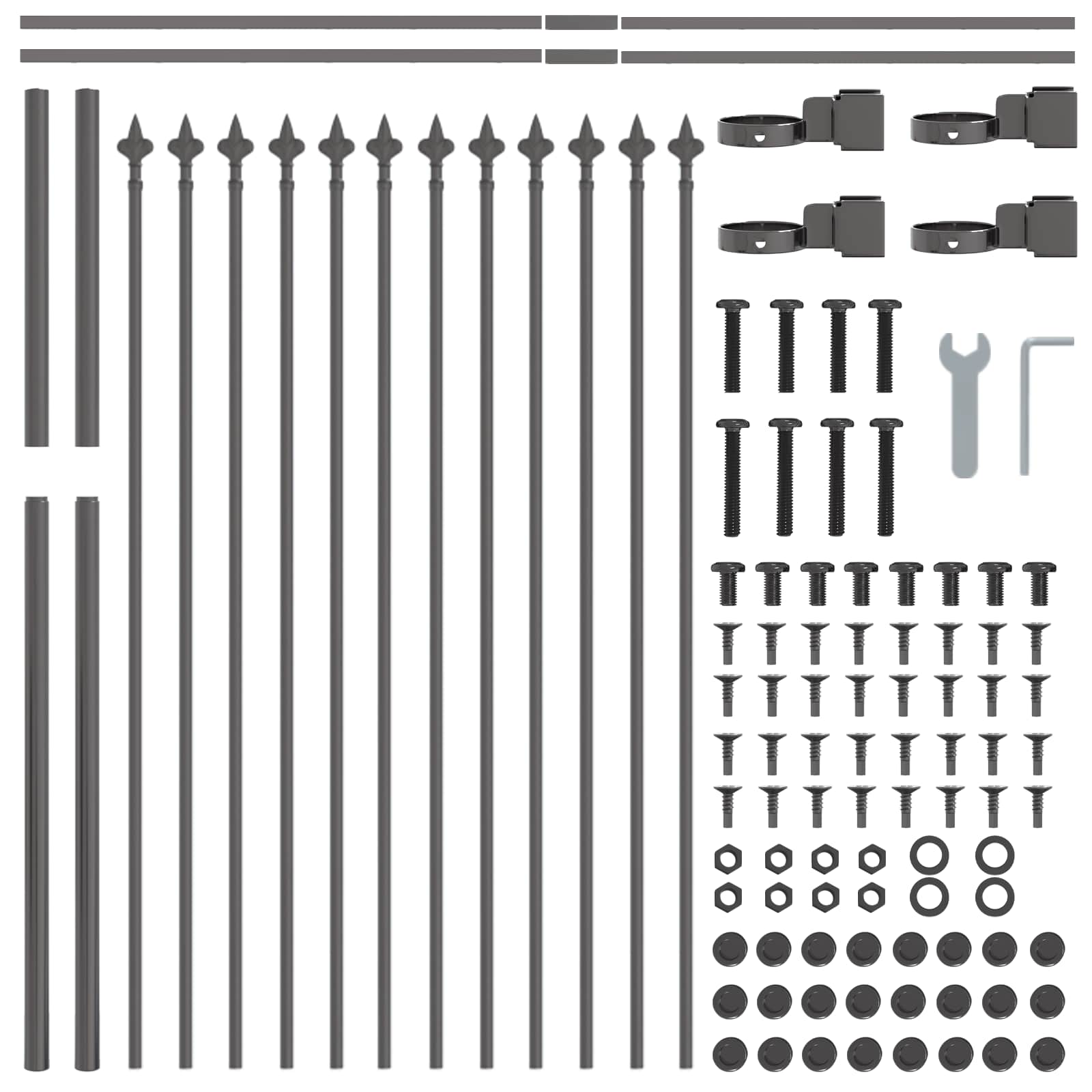 Recinzione per Giardino 2 pcs Grigio 3,4 x 1 m | homemem39