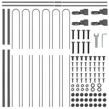 Recinzione per Giardino 2 pcs Grigio 3,4 x 1,5 m | homemem39