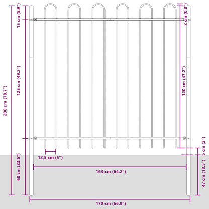 Recinzione per Giardino 2 pcs Grigio 3,4 x 1,5 m | homemem39