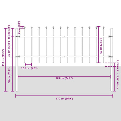 Recinzione per Giardino 2 pcs Bianco 3,4 x 0,6 m | homemem39