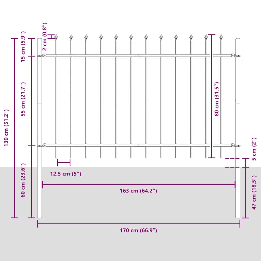 Recinzione per Giardino 2 pcs Bianco 3,4 x 0,8 m | homemem39