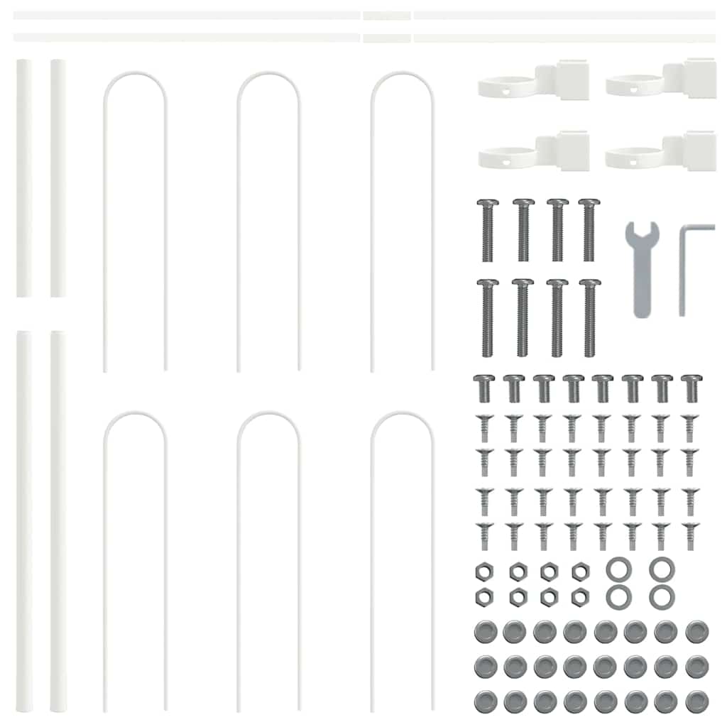 Recinzione per Giardino 3 pcs Bianco 5,1 x 1 m