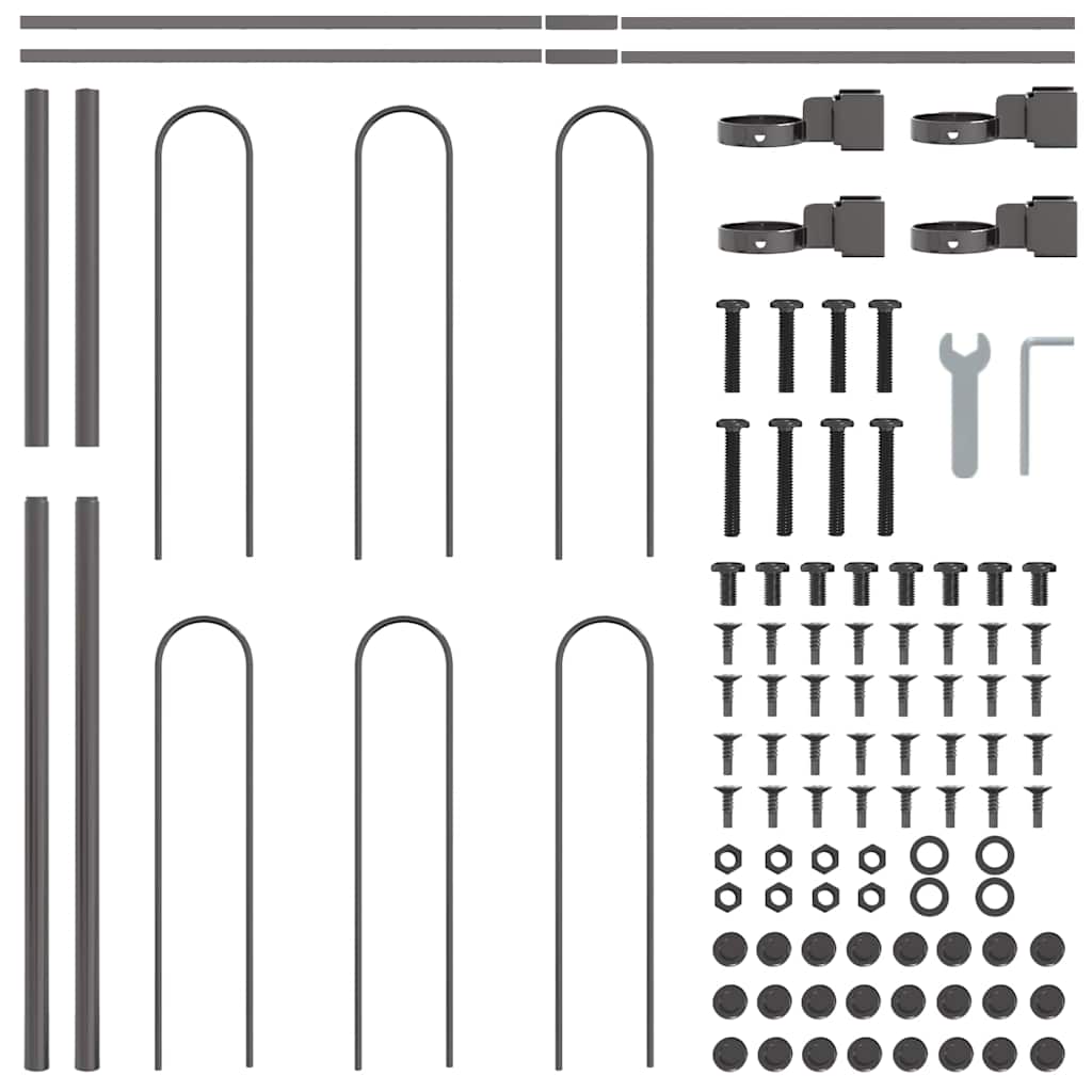 Recinzione per Giardino 4 pcs Grigio 6,8 x 0,8 m | homemem39