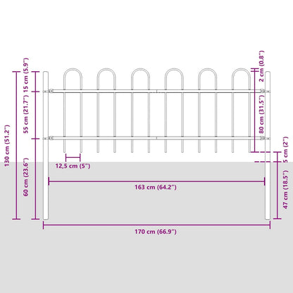 Recinzione per Giardino 4 pcs Grigio 6,8 x 0,8 m | homemem39