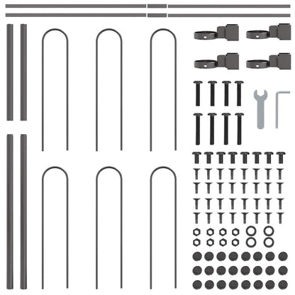 Recinzione per Giardino 4 pcs Grigio 6,8 x 1 m | homemem39