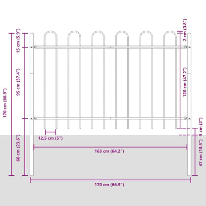 Recinzione per Giardino 4 pcs Grigio 6,8 x 1,2 m | homemem39
