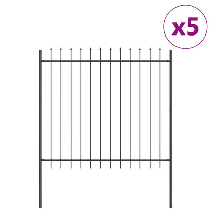 Recinzione per Giardino 5 pcs Grigio 8,5 x 1,5 m