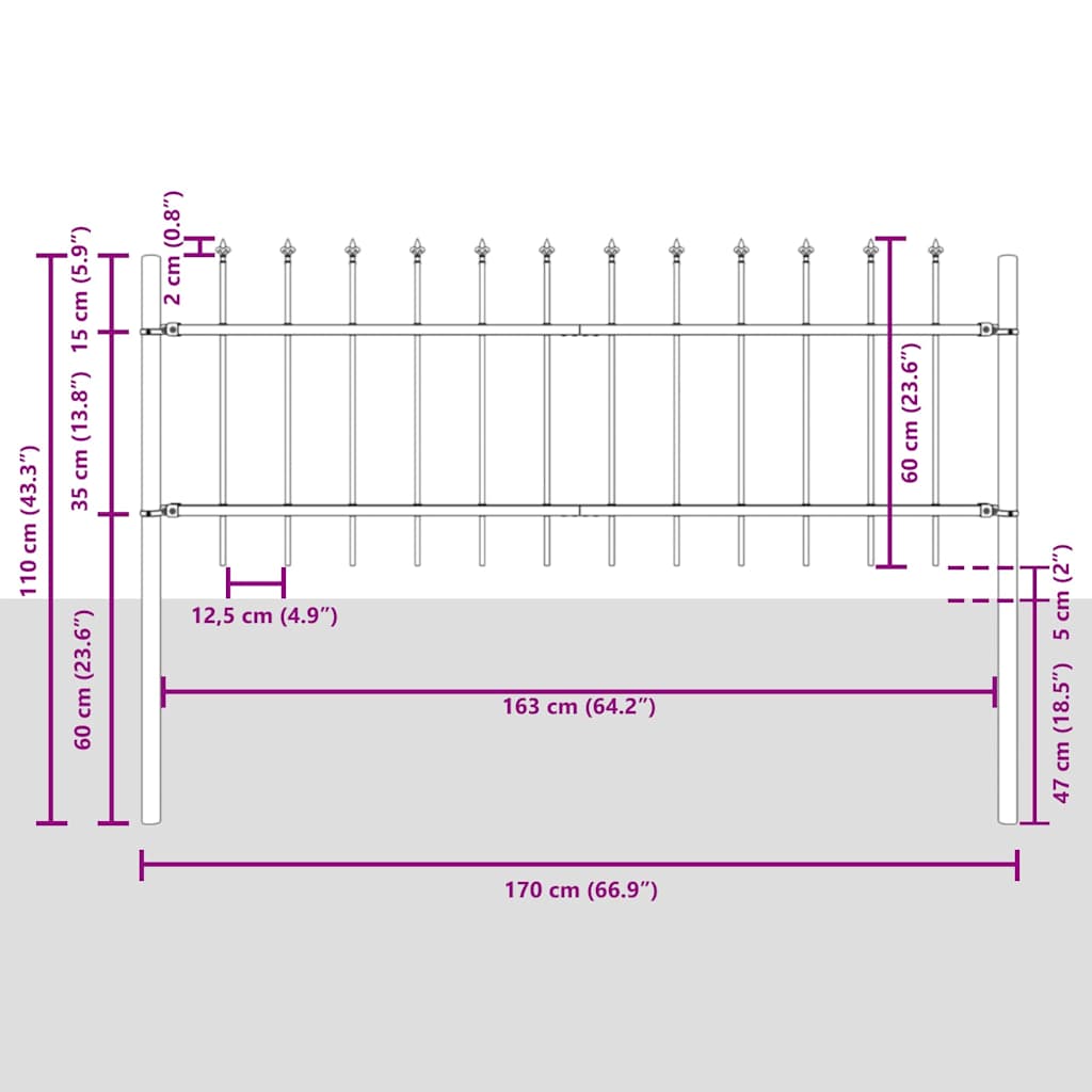 Recinzione per Giardino 6 pcs Bianco 10,2 x 0,6 m | homemem39