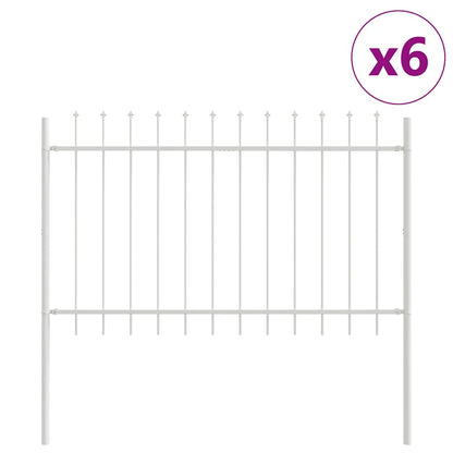 Recinzione per Giardino 6 pcs Bianco 10,2 x 0,8 m