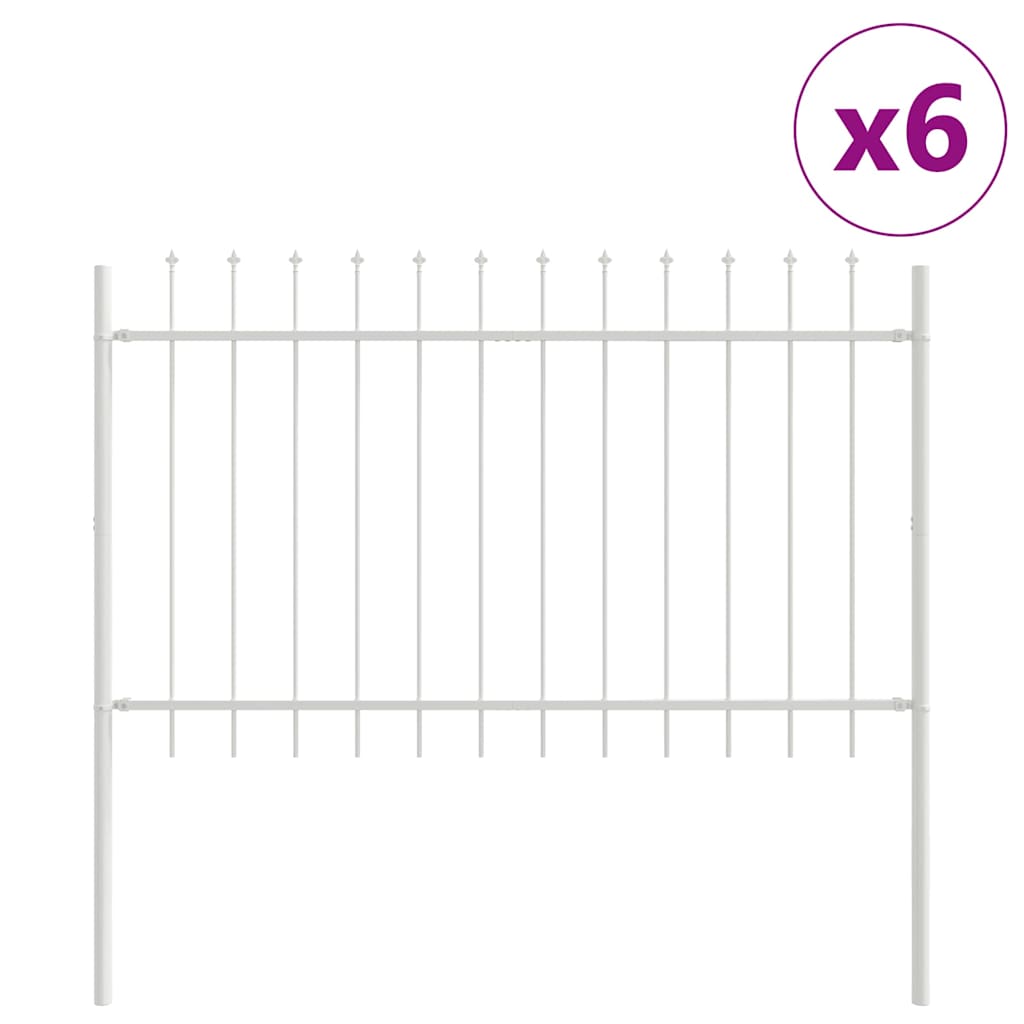 Recinzione per Giardino 6 pcs Bianco 10,2 x 1 m | homemem39