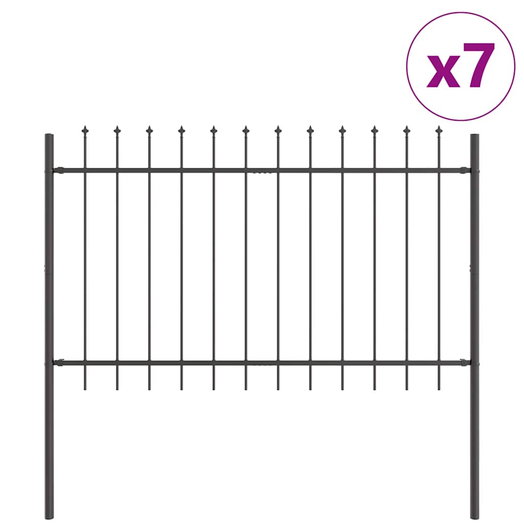 Recinzione per Giardino 7 pcs Grigio 11,9 x 1 m | homemem39
