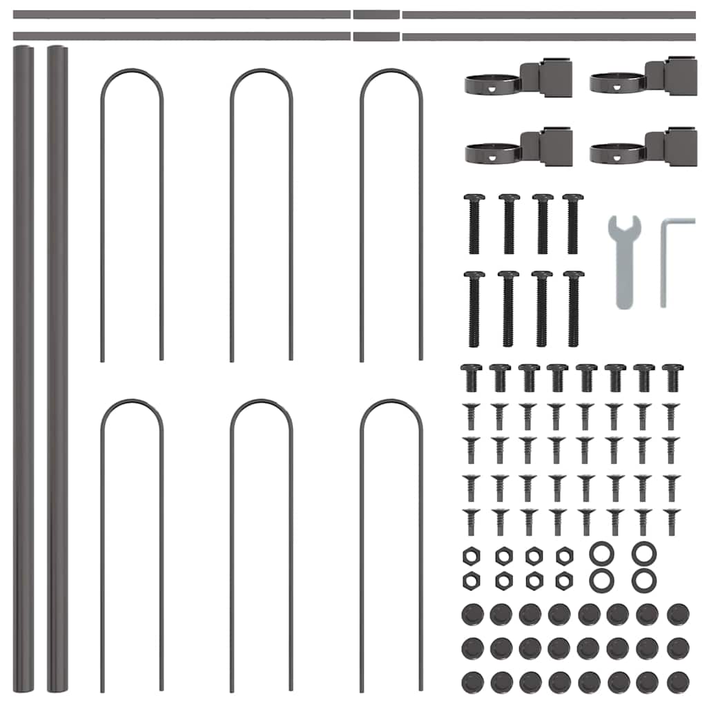Recinzione per Giardino 7 pcs Grigio 11,9 x 0,6 m | homemem39
